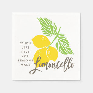 Limoncello cocktail napkin, when life gives you napkin