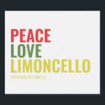 Limoncello Food and Beverage Label Set<br><div class="desc">Peace Love and Limoncello beverage label</div>