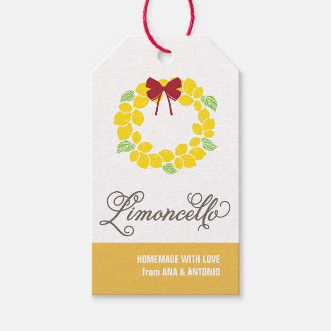 Limoncello Gift Tag, favour tag, hanging tag (Front)