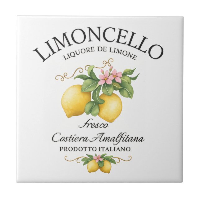 Limoncello Italy Amalfi Coast Ceramic Tile (Front)