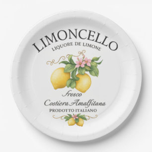 Limoncello Italy Amalfi Coast Paper Plate