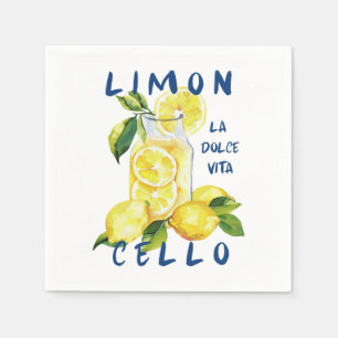 Limoncello Italy –La Dolce Vita Lemon Summer Party Napkin
