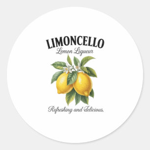 Limoncello Italy Vintage Refreshing Lemon Vacation Classic Round Sticker