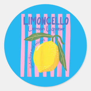 Limoncello Italy Vintage Refreshing Lemon Vacation Classic Round Sticker