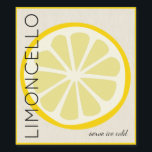 Limoncello Label With Lemon Image |<br><div class="desc">Give the gift of homemade Limoncello. A modern "Limoncello" on a parchment paper look background with a image of a lemon slice. Customise the modern font and text. Use the smaller waterproof and scratch resistant label for mini-bottles. A chic and trendy look, for an elegant wedding guest thank you favour...</div>