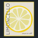 Limoncello Label With Lemon Image |<br><div class="desc">Give the gift of homemade Limoncello. A modern "Limoncello" on a parchment paper look background with a image of a lemon slice. Customise the modern font and text. Use the smaller waterproof and scratch resistant label for mini-bottles. A chic and trendy look, for an elegant wedding guest thank you favour...</div>