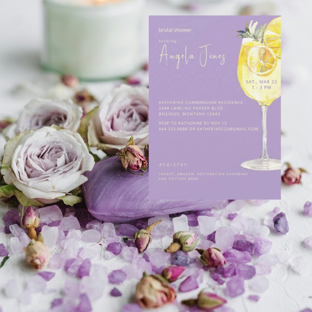 Limoncello Lavender Bridal Shower Invitation (Creator Uploaded)