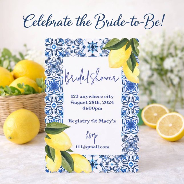 Limoncello Lemon Bridal Shower  Invitation (Creator Uploaded)