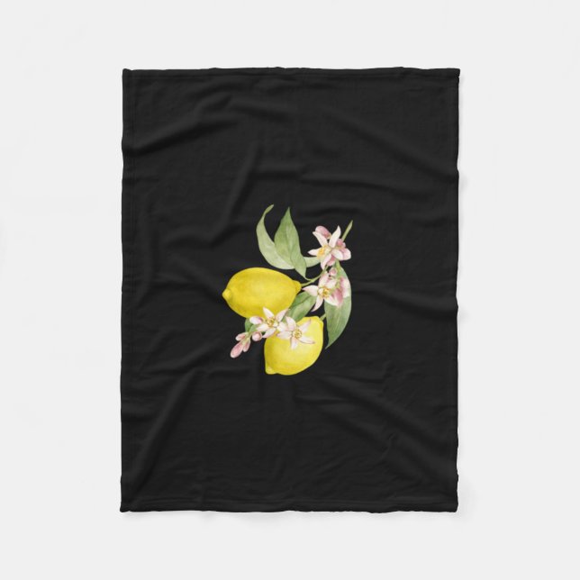 Limoncello Lemon Design Fleece Blanket (Front)