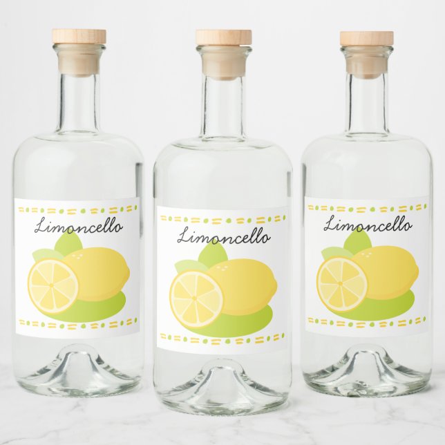 Limoncello Lemon Fruit Liquor Bottle Label (Bottles)