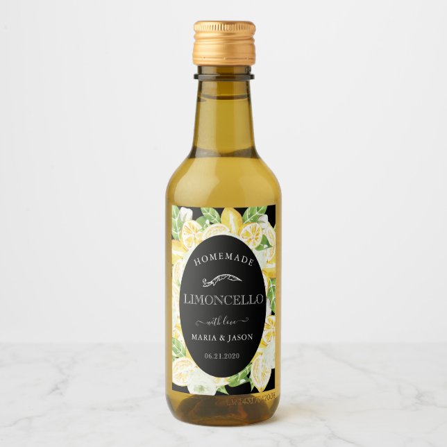 limoncello lemon tree favour mini bottle label (Front)