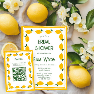 Limoncello Lemonade CUSTOM QR Bridal Shower Enclosure Card
