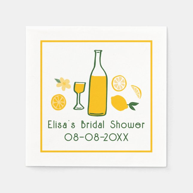 Limoncello Lemonade Lemon CUSTOM Bridal Shower  Napkin (Front)