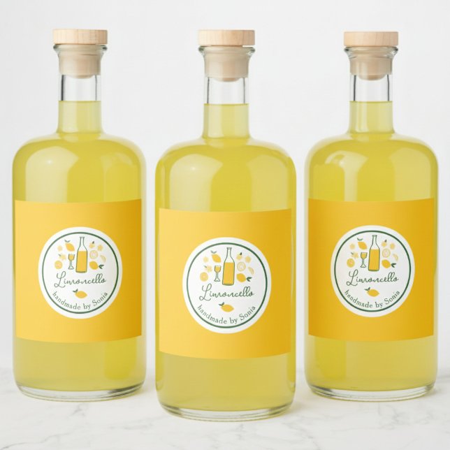Limoncello Lemonade Lemon Handmade Craft CUSTOM  Liquor Bottle Label (Limoncello Lemonade Lemon Handmade Craft CUSTOM Liquor Bottle Label
)