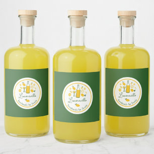Limoncello Lemonade Lemon Handmade Craft CUSTOM  Liquor Bottle Label
