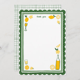 Limoncello Lemonade Lemons CUSTOM Bridal Shower  Thank You Card