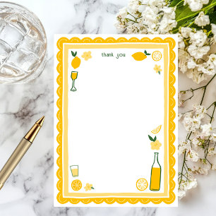 Limoncello Lemonade Lemons CUSTOM Bridal Shower  Thank You Card