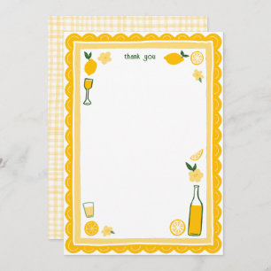 Limoncello Lemonade Lemons CUSTOM Bridal Shower  Thank You Card