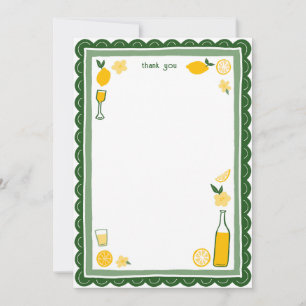 Limoncello Lemonade Lemons CUSTOM Bridal Shower  Thank You Card