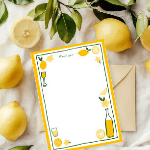 Limoncello Lemonade Lemons CUSTOM Personalised Thank You Card