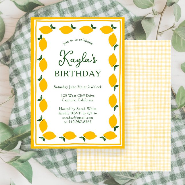 Limoncello Lemons CUSTOM Cute BIRTHDAY PARTY  Invitation (Limoncello Lemons CUSTOM Cute BIRTHDAY PARTY Invitation
)