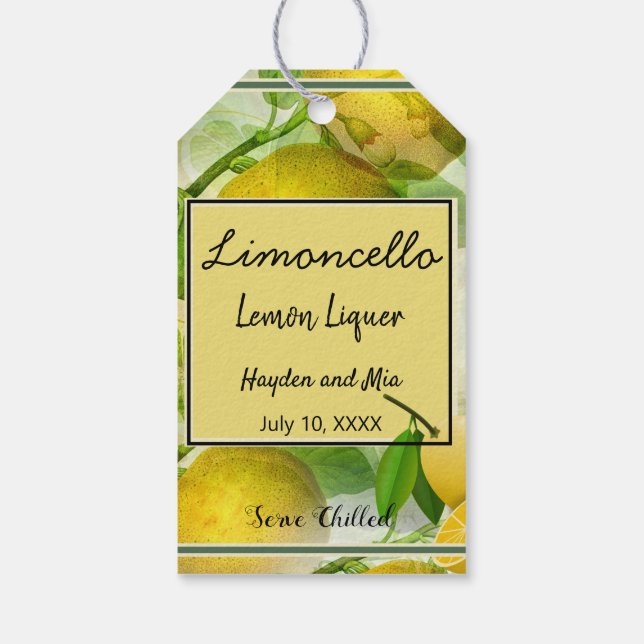 Limoncello Personalised Gift Tags (Back)
