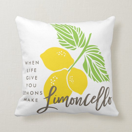 Limoncello pillow, when life gives you lemons cushion