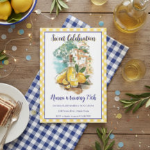 Limoncello Positano Italian Birthday Invitation