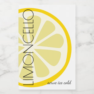 Limoncello Small Label With Modern Lemon Image  