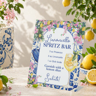 Limoncello Spritz Bar Italian lemon bridal shower Pedestal Sign