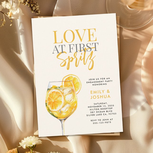 Limoncello Spritz Engagement Party Invitation (Creator Uploaded)
