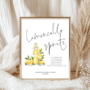 Limoncello Spritz Recipe Lemon Bridal Shower Poster