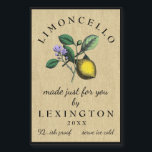 Limoncello Vintage Lemon Illustration Food Label<br><div class="desc">Give the gift of homemade Limoncello. "Limoncello Made Just For You" on a parchment paper look background with a image of a vintage lemon illustration . Personalised with your name and year. Customise the font and text. Use this smaller waterproof and scratch resistant label for mini-bottles. A chic and trendy...</div>