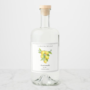 Limoncello with Italian style Lemon Liquor Bottle Label
