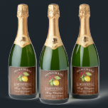 Limoncello Wood Merry Christmas Bottle Label<br><div class="desc">Elegant Watercolor Lemon Greenery Holiday Red Bow Homemade Limoncello Merry Christmas Bottle Labels - Rustic Wood Print</div>