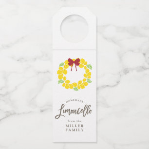 Limoncello wreath bottle tag