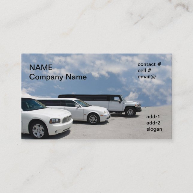 limos parked business card (Front)