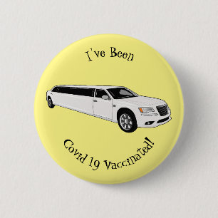 Limousine cartoon illustration 6 cm round badge