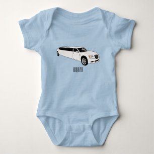 Limousine cartoon illustration baby bodysuit