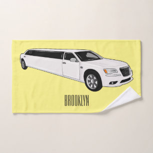 Limousine cartoon illustration bath towel set
