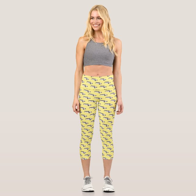 Limousine cartoon illustration capri leggings (Front)