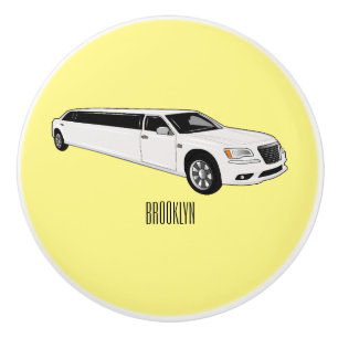 Limousine cartoon illustration ceramic knob