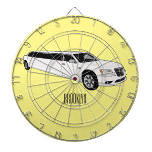 Limousine cartoon illustration dartboard
