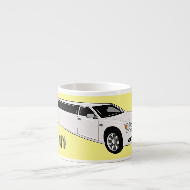 Limousine cartoon illustration espresso cup (Front)