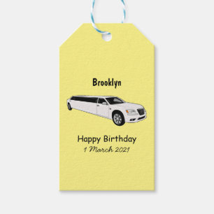 Limousine cartoon illustration gift tags