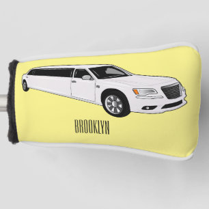 Limousine cartoon illustration golf head cover