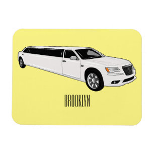 Limousine cartoon illustration magnet