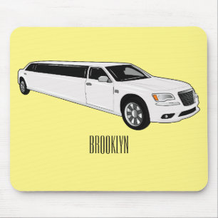 Limousine cartoon illustration mouse pad
