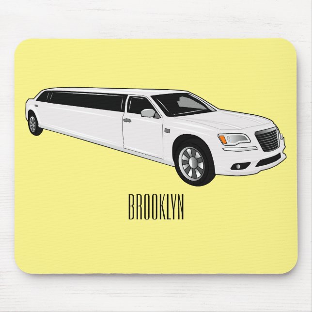 Limousine cartoon illustration mouse pad (Front)