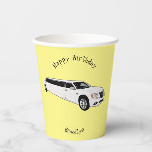 Limousine cartoon illustration paper cups